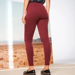 Legging met gestikte plooien, elastische taille