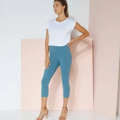 3/4-legging met hoge taille, platte buik