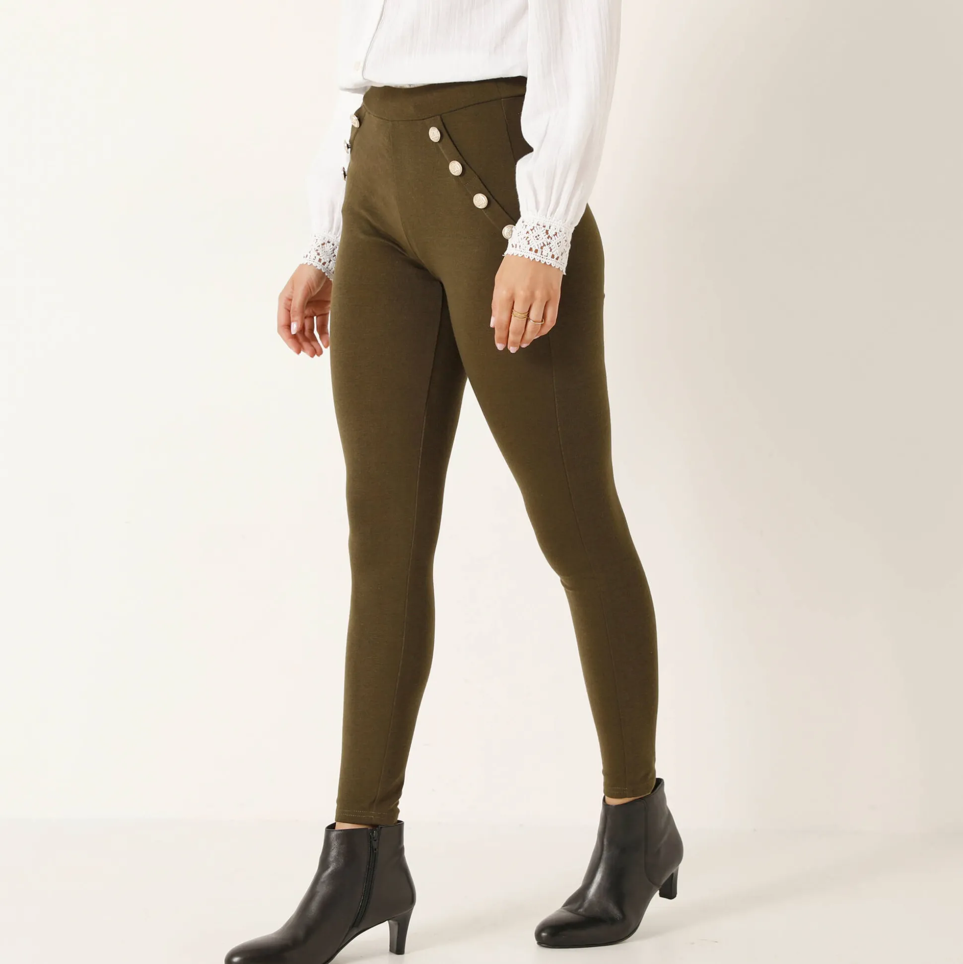 Legging met knooppandeffect, elastische taille