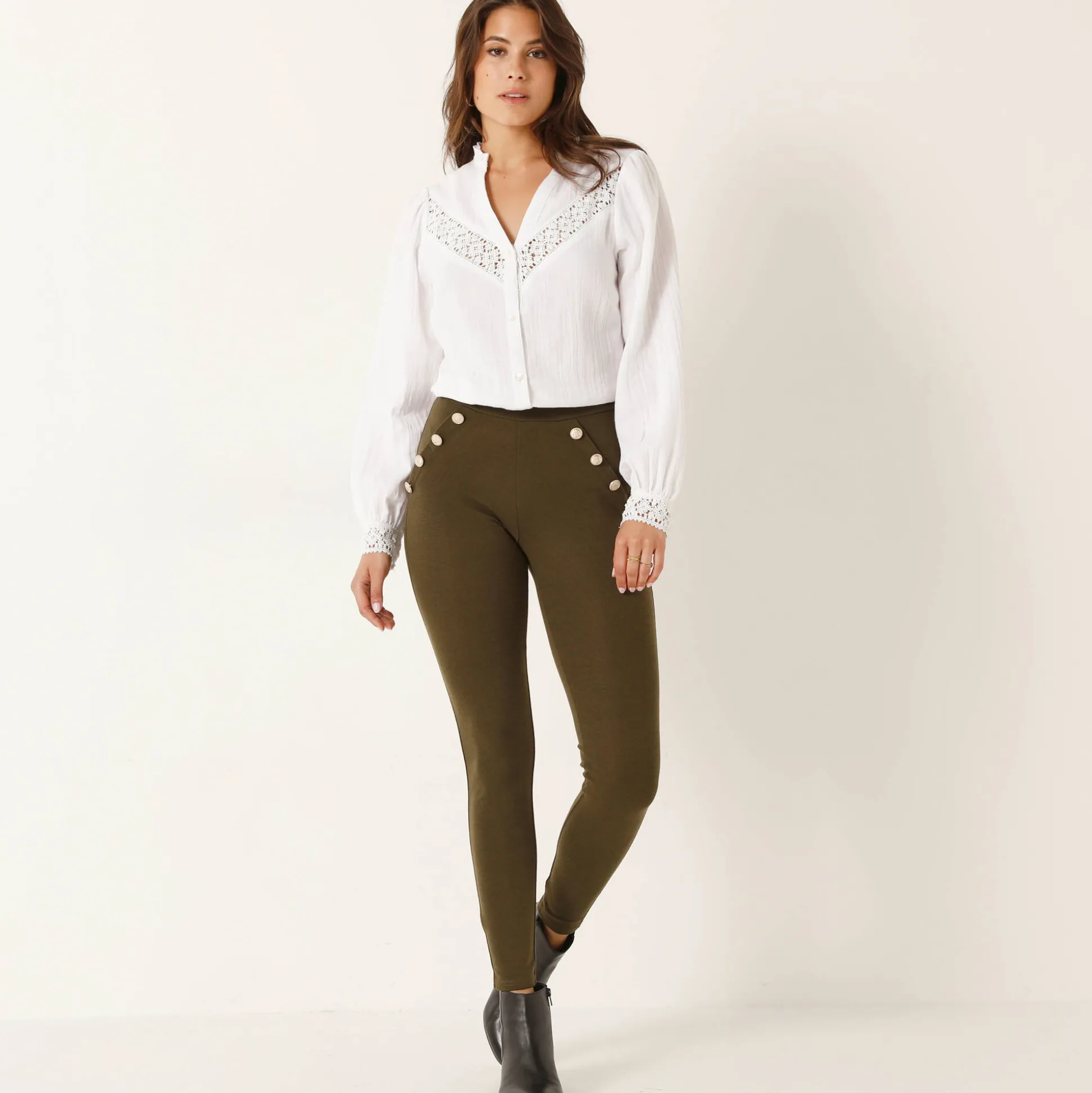 Legging met knooppandeffect, elastische taille
