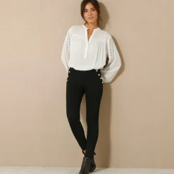 Legging met knooppandeffect, elastische taille
