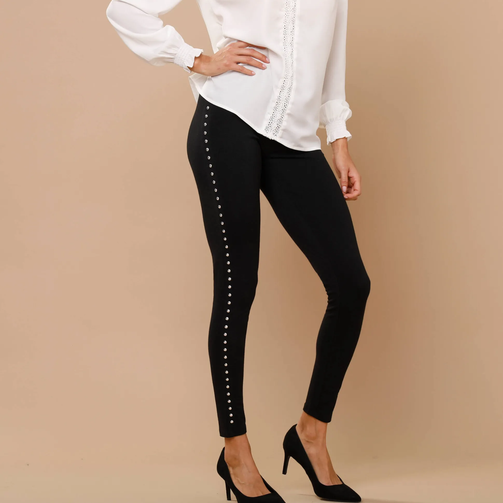 Legging met sierspijkers