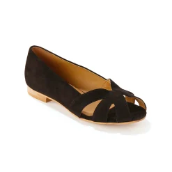 Leren ballerina's met open neus