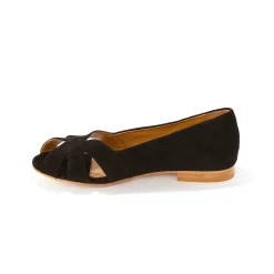 Leren ballerina's met open neus