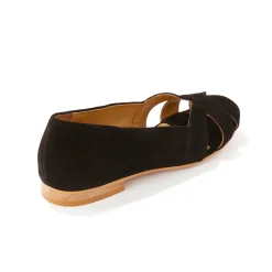 Leren ballerina's met open neus