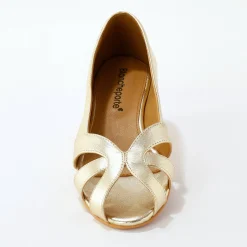 Leren ballerina's met open neus