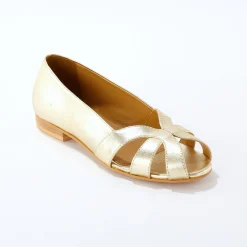 Leren ballerina's met open neus