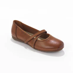 Leren ballerina's met riempjes