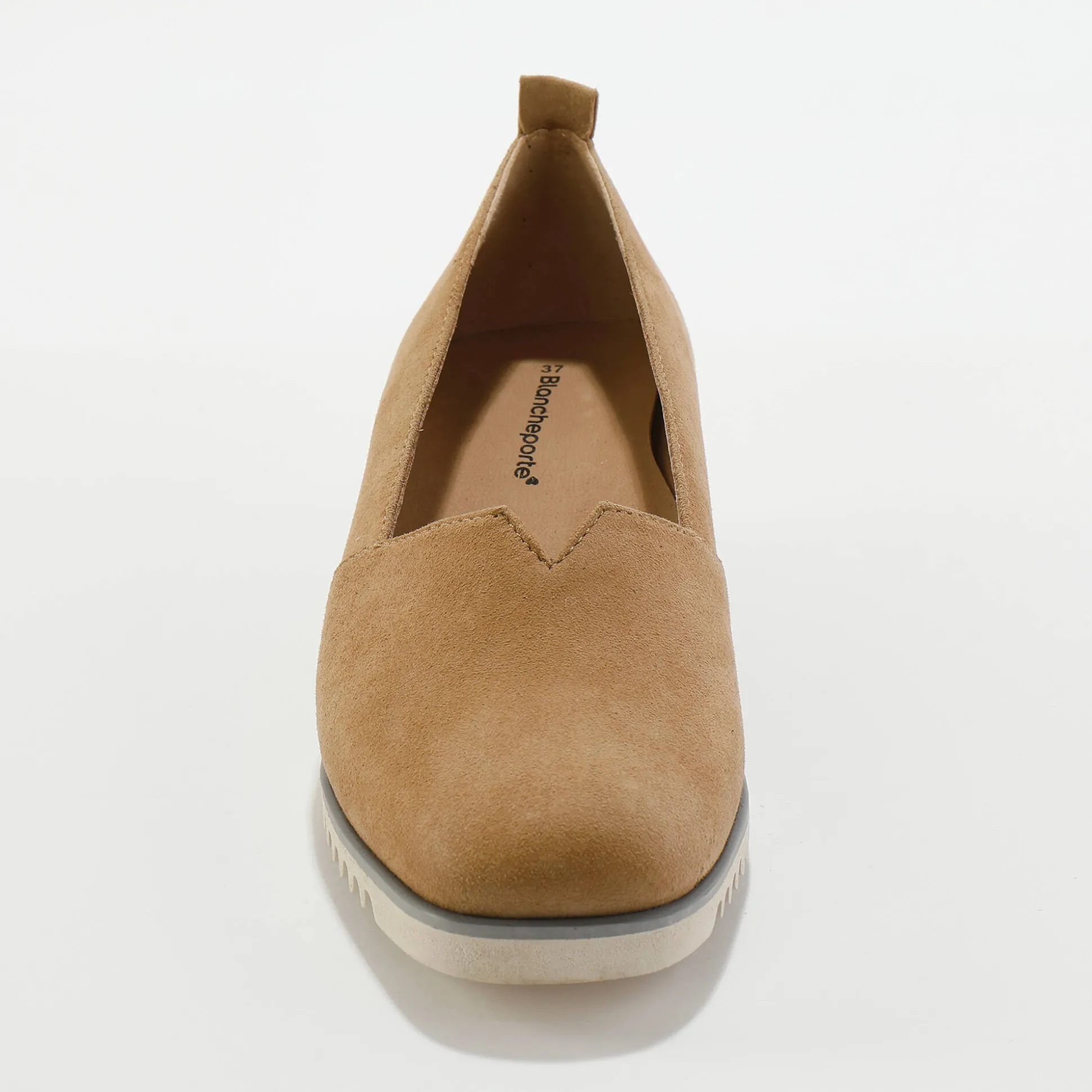Leren ballerina's met sleehak - marine