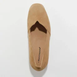 Leren ballerina's met sleehak - marine