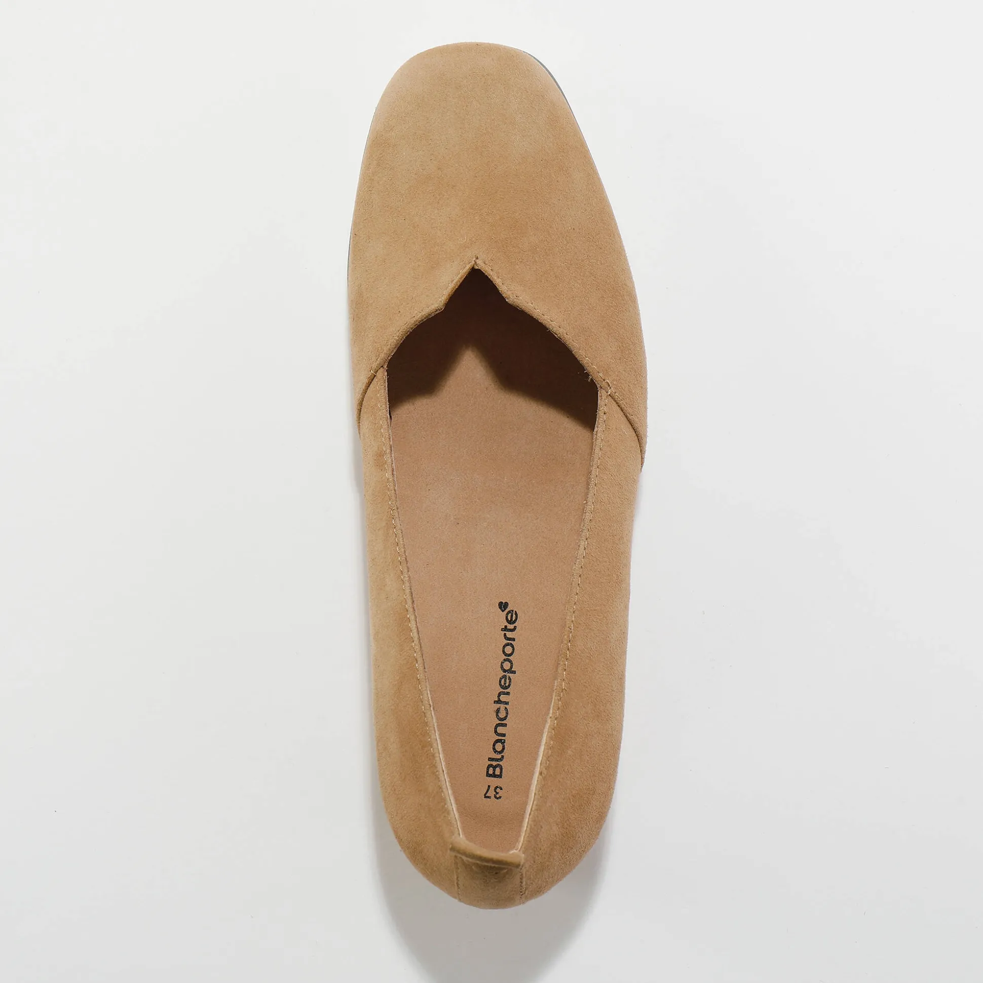Leren ballerina's met sleehak - marine