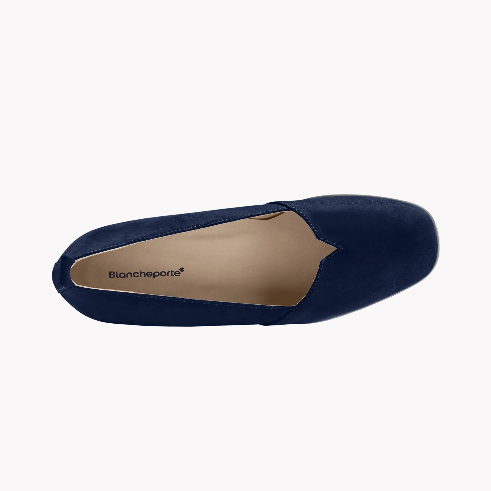 Leren ballerina's met sleehak - marine