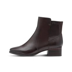 Leren boots met comfortbreedte, chocoladekleur