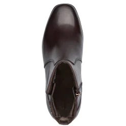 Leren boots met comfortbreedte, chocoladekleur
