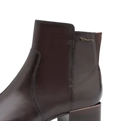Leren boots met comfortbreedte, chocoladekleur
