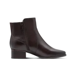 Leren boots met comfortbreedte, chocoladekleur