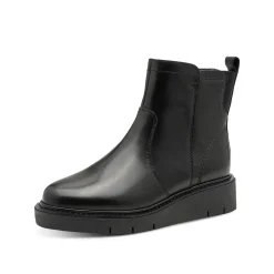 Leren boots met comfortbreedte, zwart