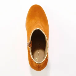 Leren boots met goudkleurig biesje