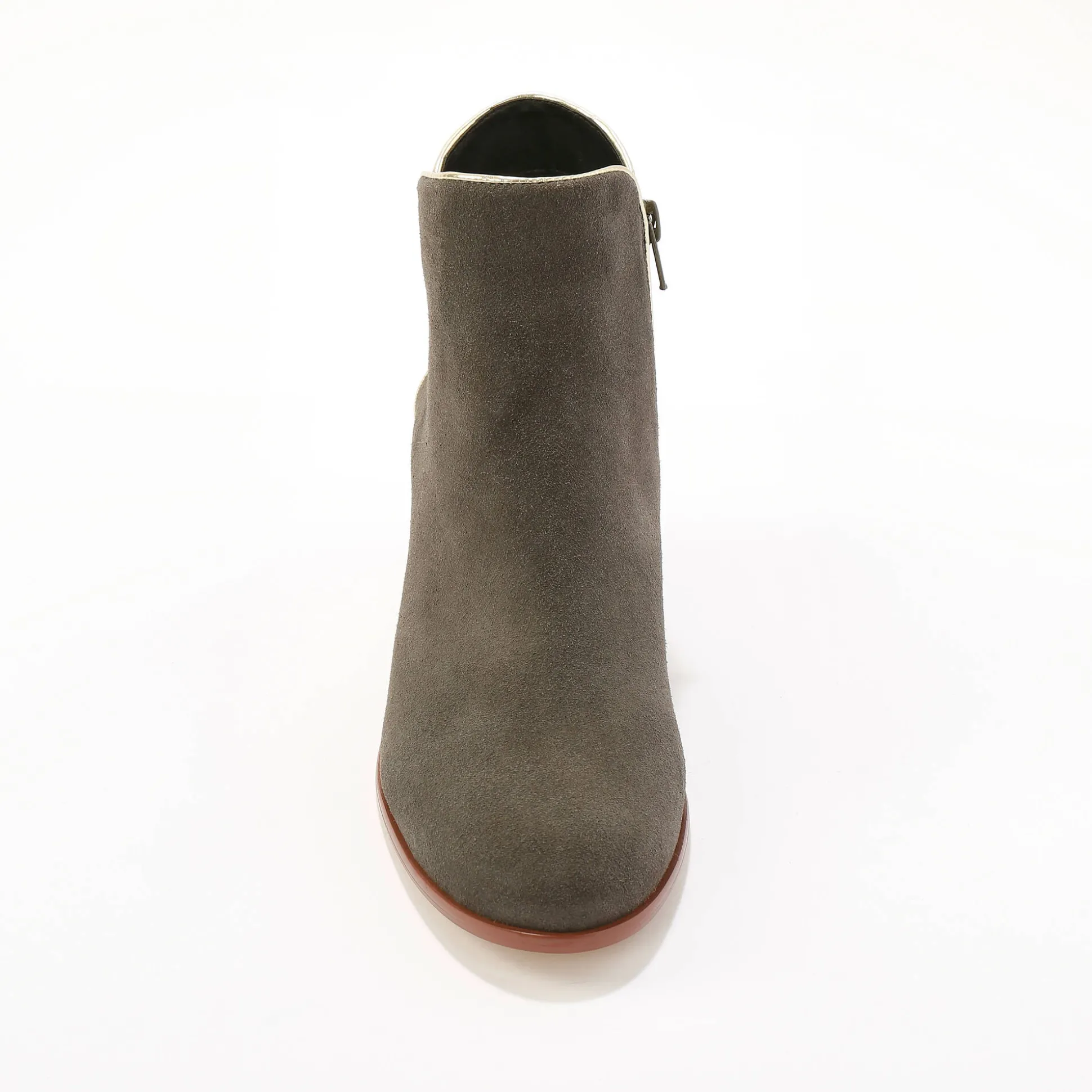 Leren boots met goudkleurig biesje