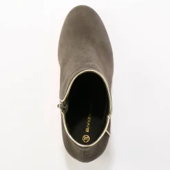 Leren boots met goudkleurig biesje
