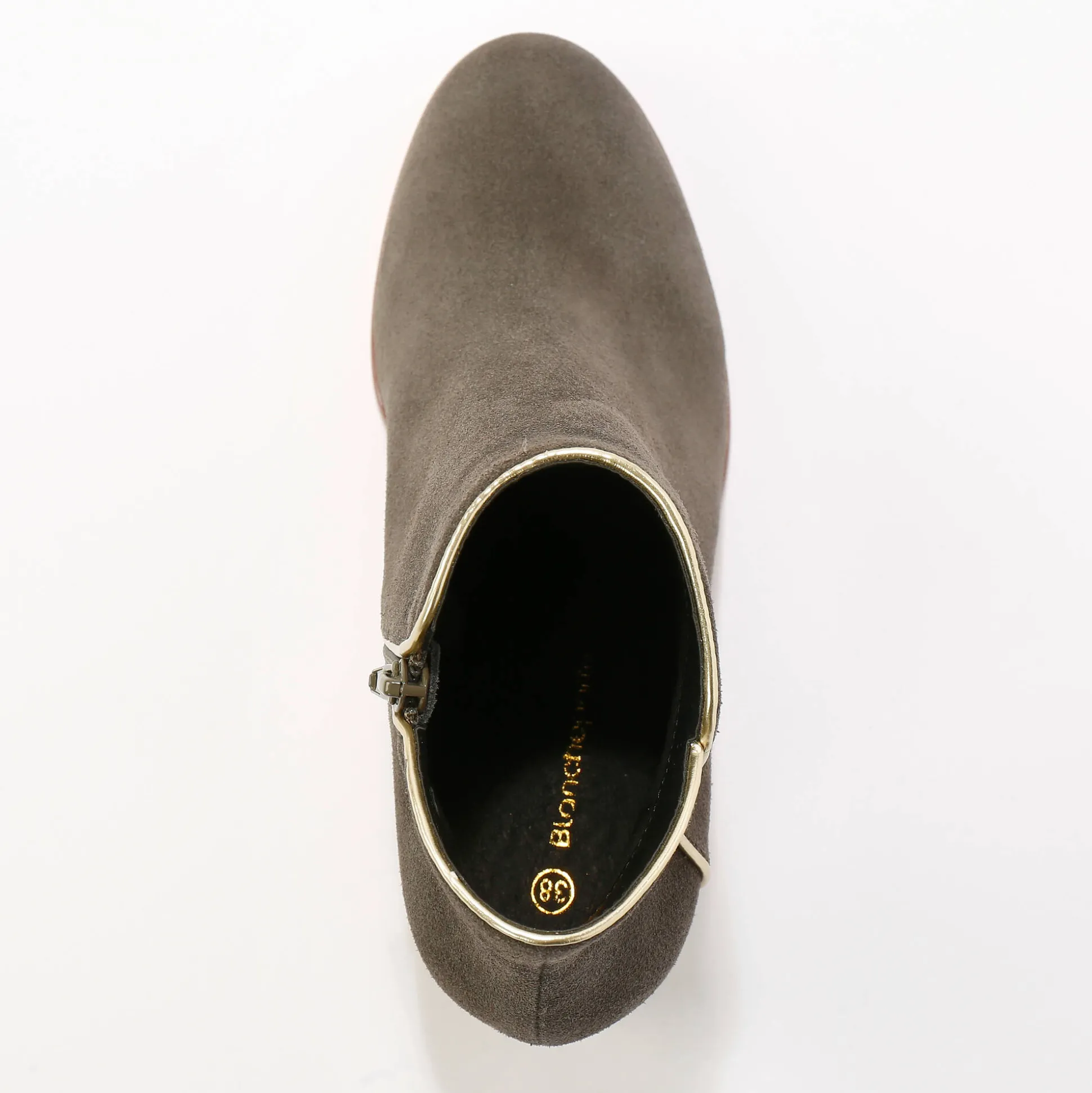 Leren boots met goudkleurig biesje