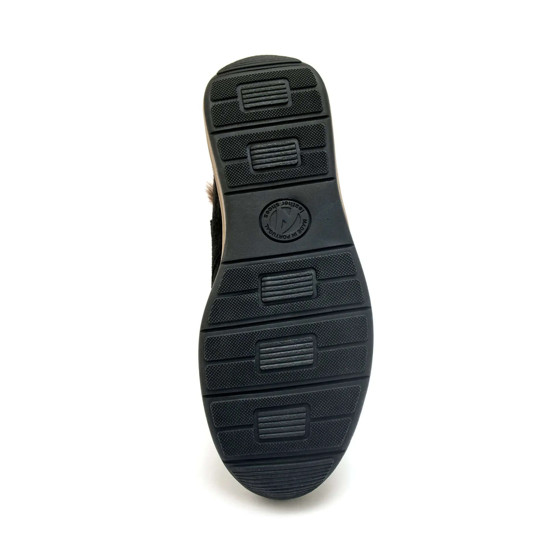 Leren boots met scratchriempjes en bontrand