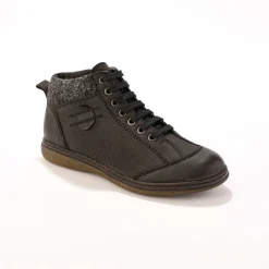 Leren boots met veters en rits