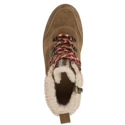 Leren boots met veters en comfortbreedte, karamelkleur