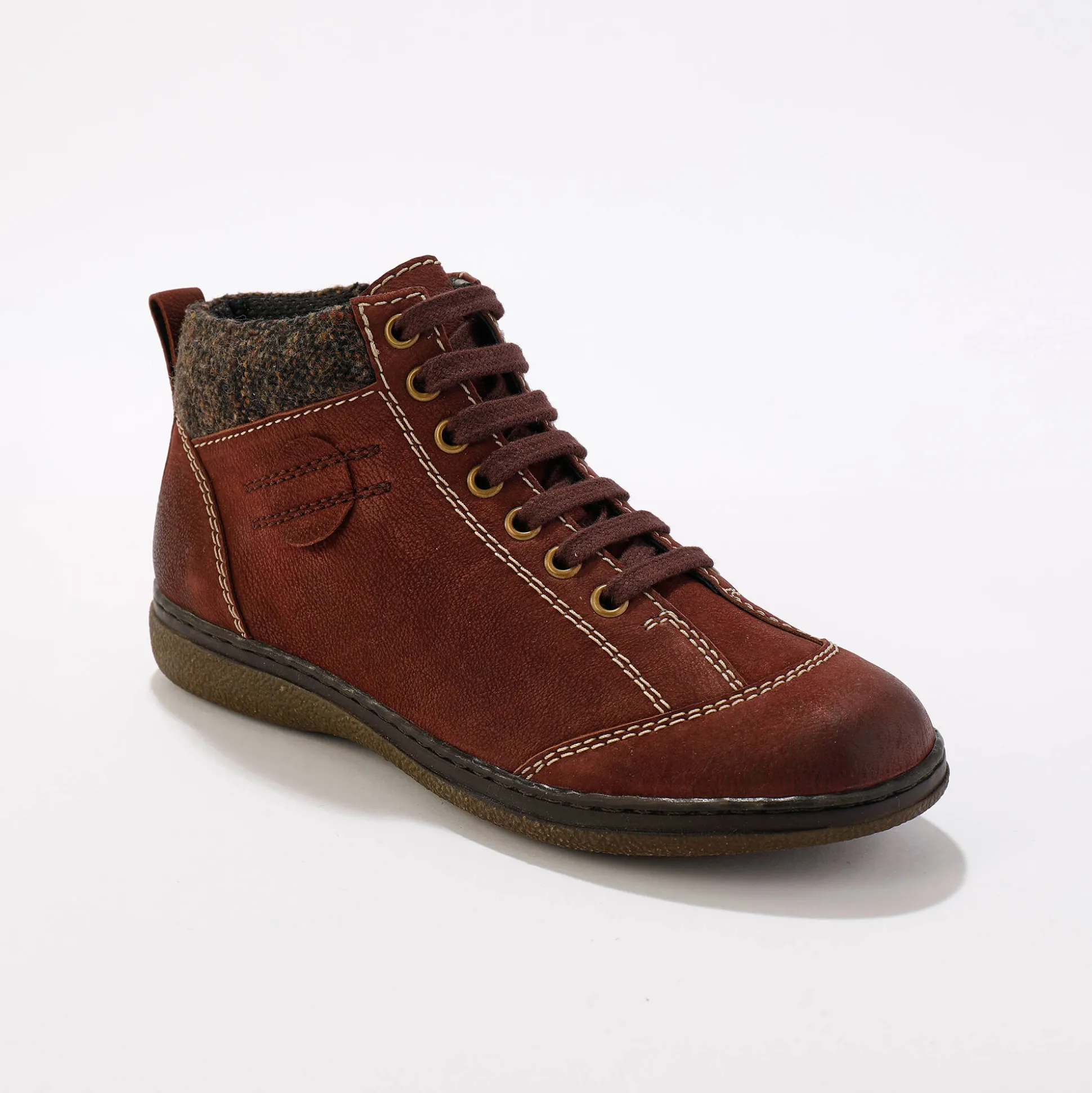 Leren boots met veters en rits