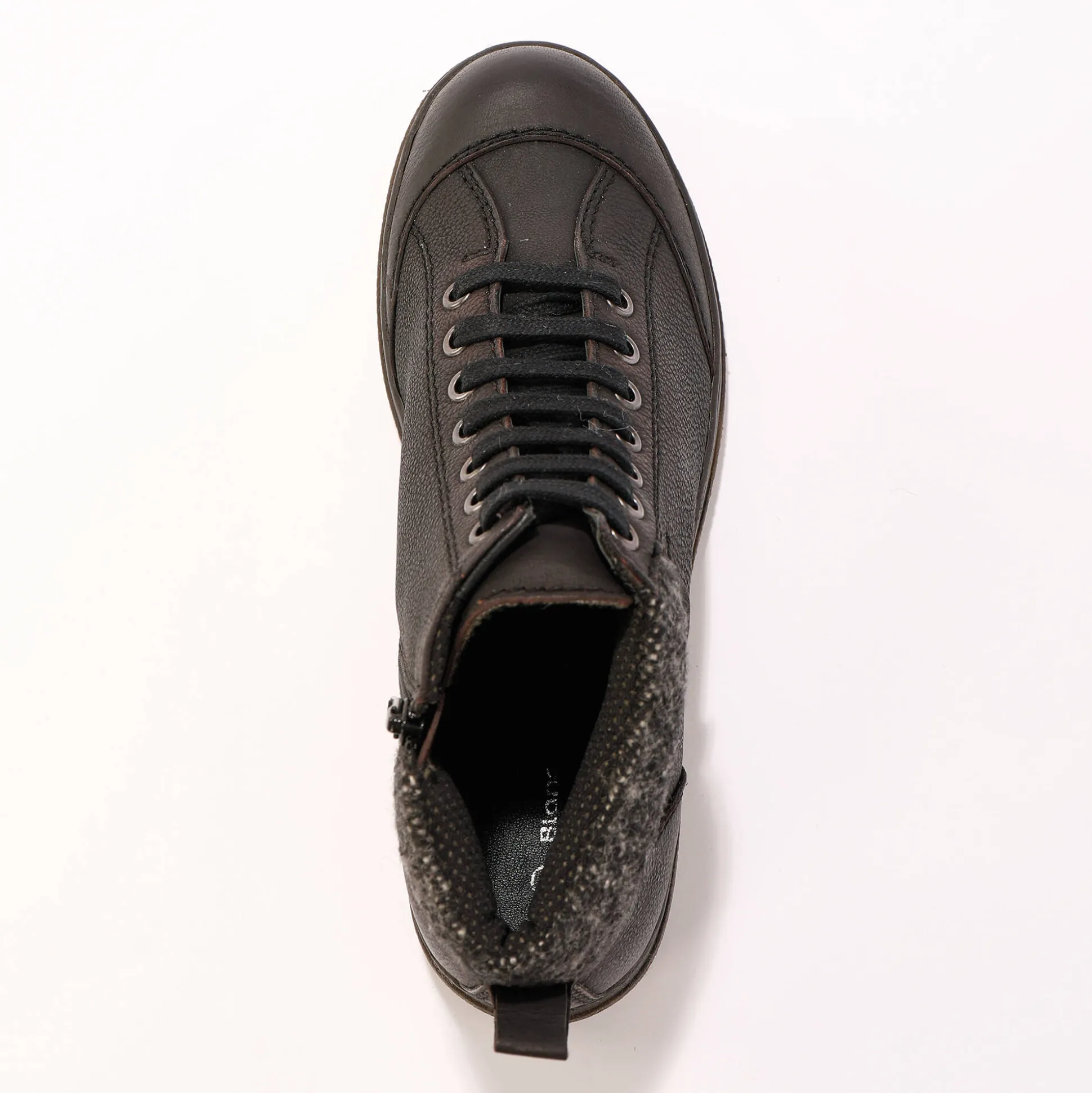Leren boots met veters en rits