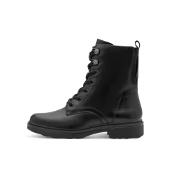 Leren boots met veters en comfortbreedte, zwart