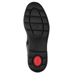Leren boots met veters en comfortbreedte, zwart