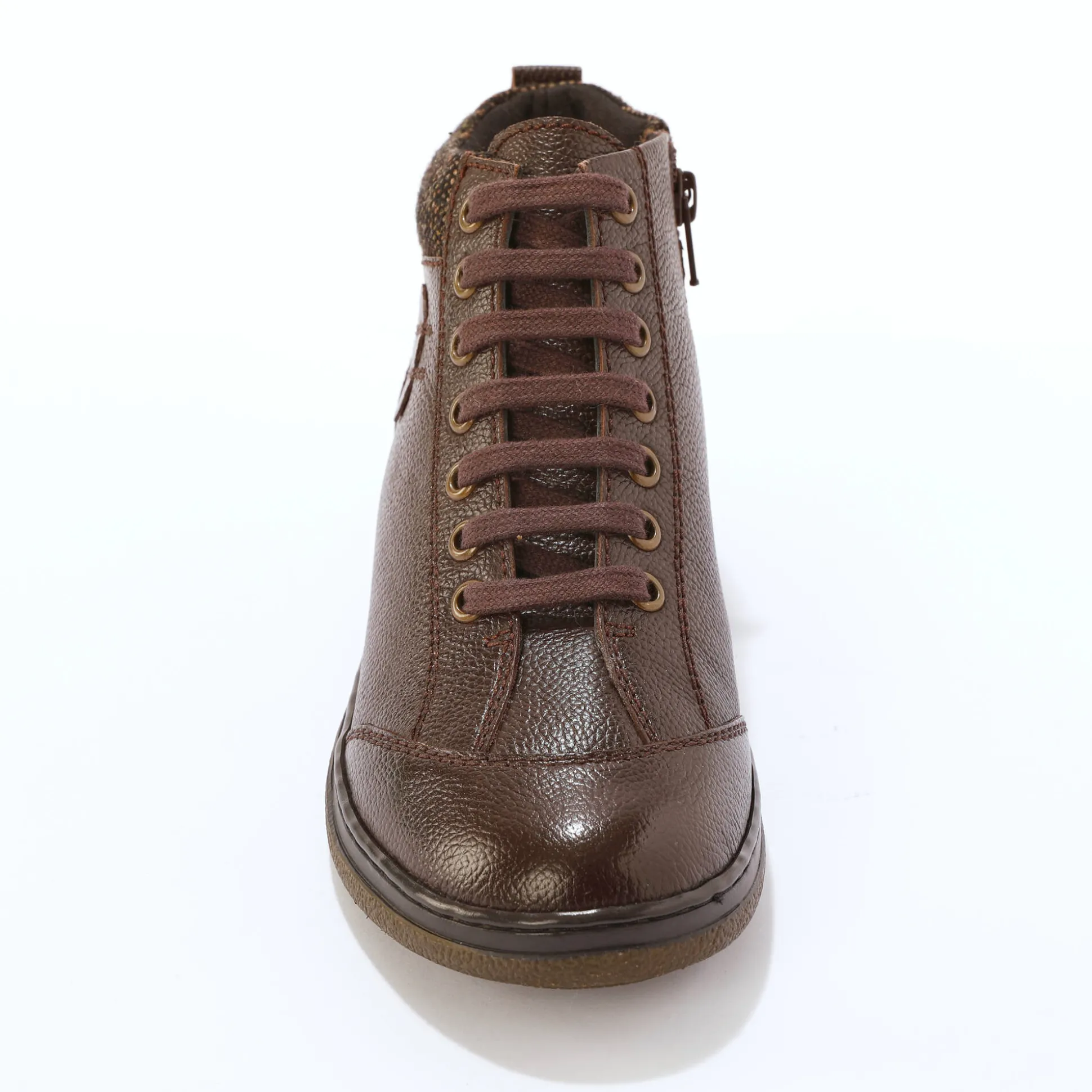 Leren boots met veters en rits