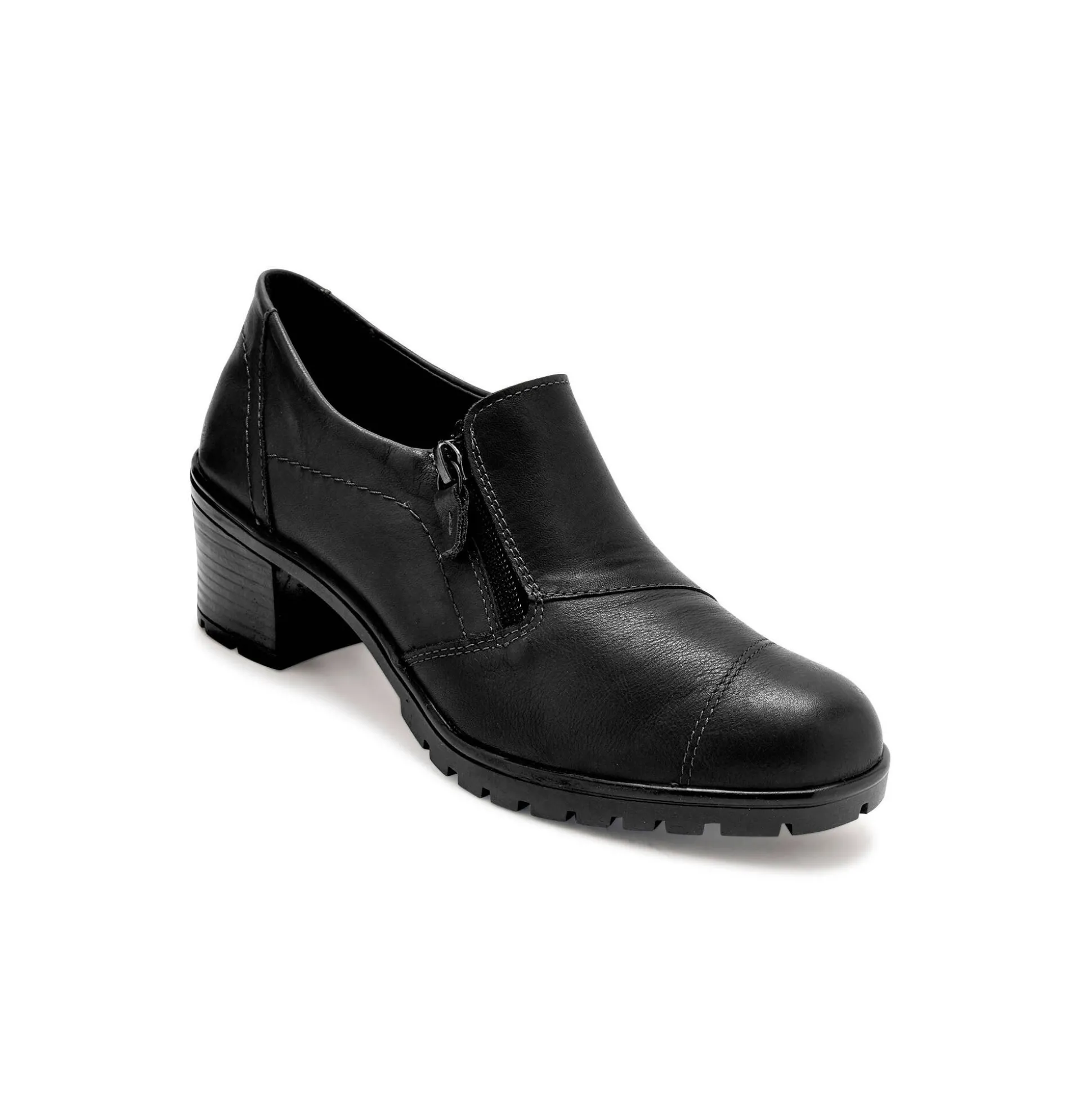 Leren hakschoenen met rits