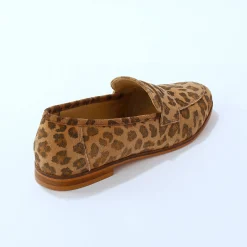 Leren mocassins met luipaardmotief