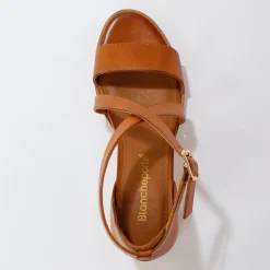 Leren sandalen met hak