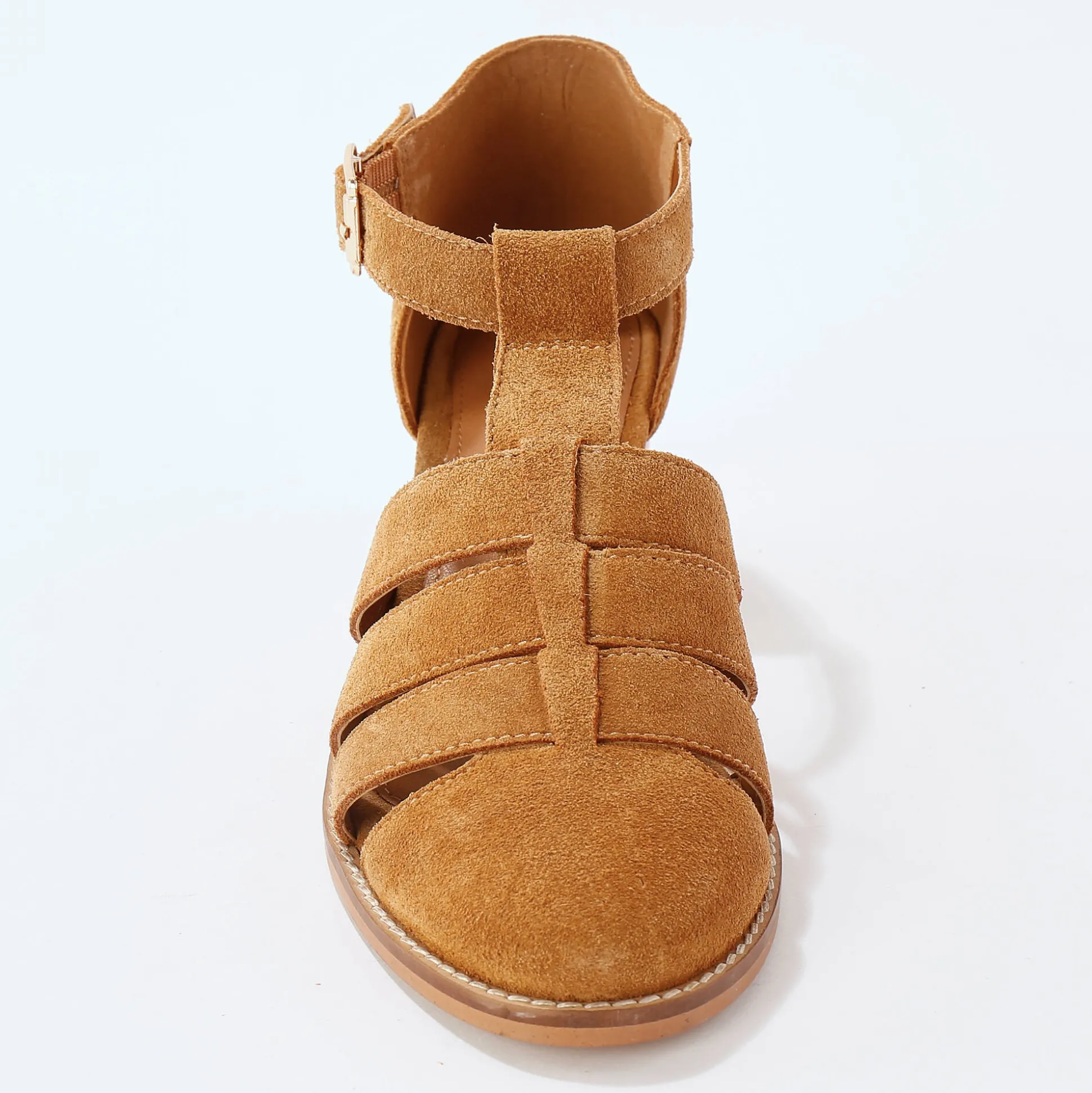 Leren sandalen met hak