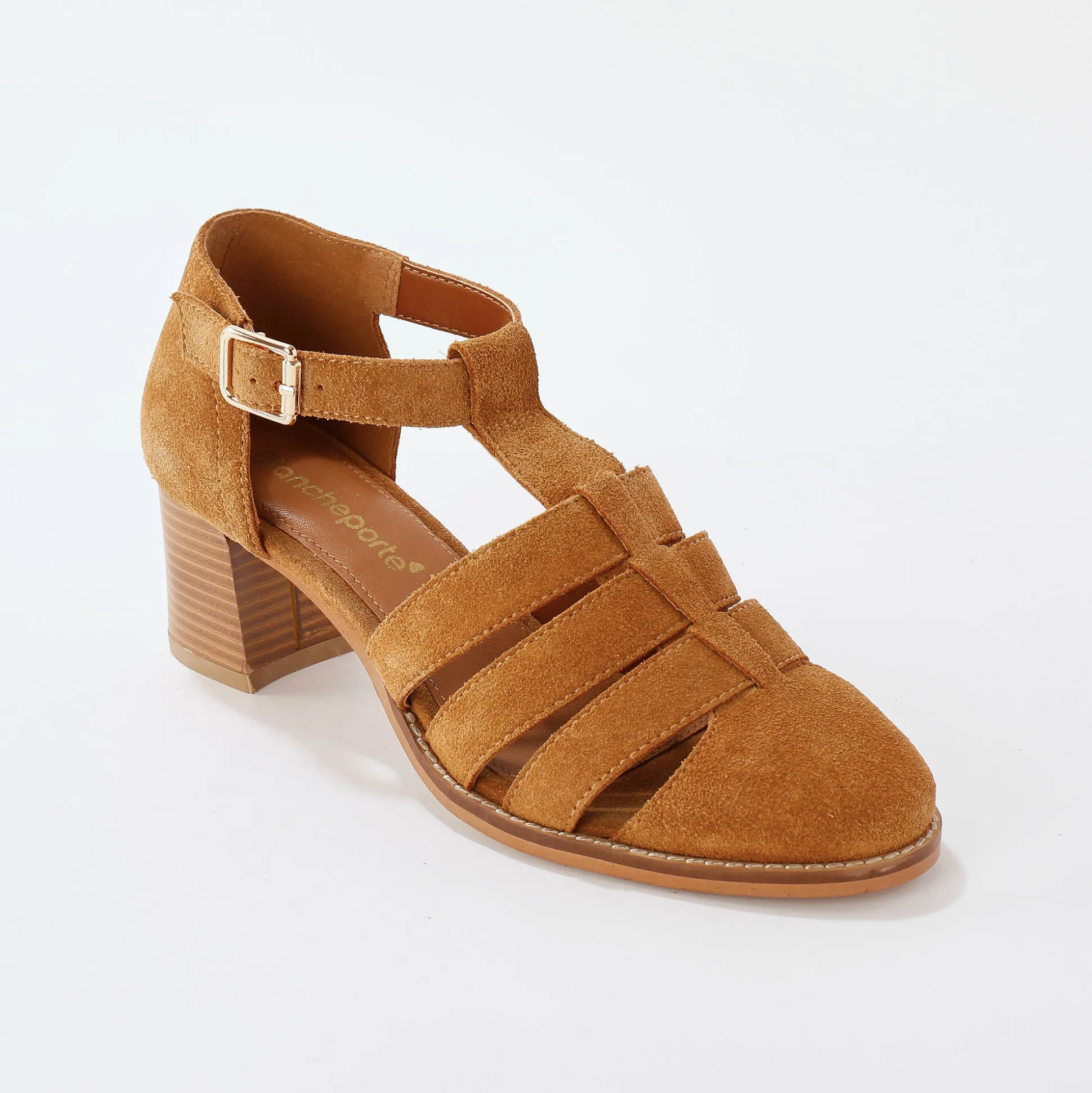 Leren sandalen met hak