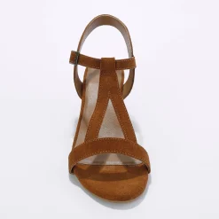Leren sandalen met riempjes en hak, LWG-gecertificeerd