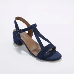 Leren sandalen met riempjes en hak, LWG-gecertificeerd