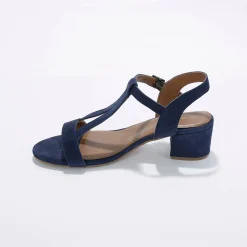 Leren sandalen met riempjes en hak, LWG-gecertificeerd