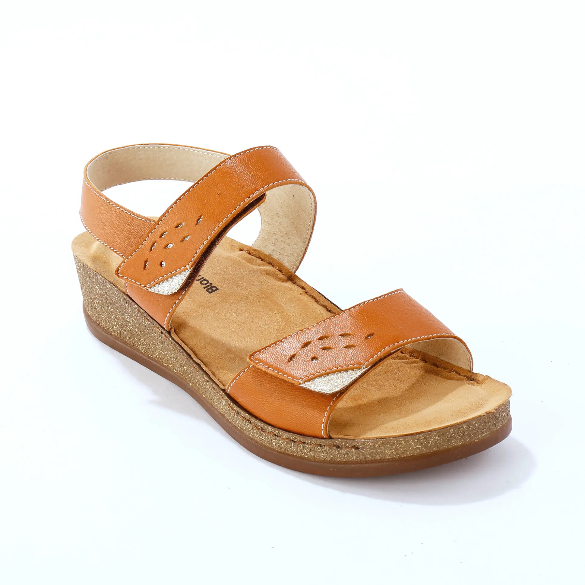 Leren sandalen met scratchsluiting, comfortbreedte