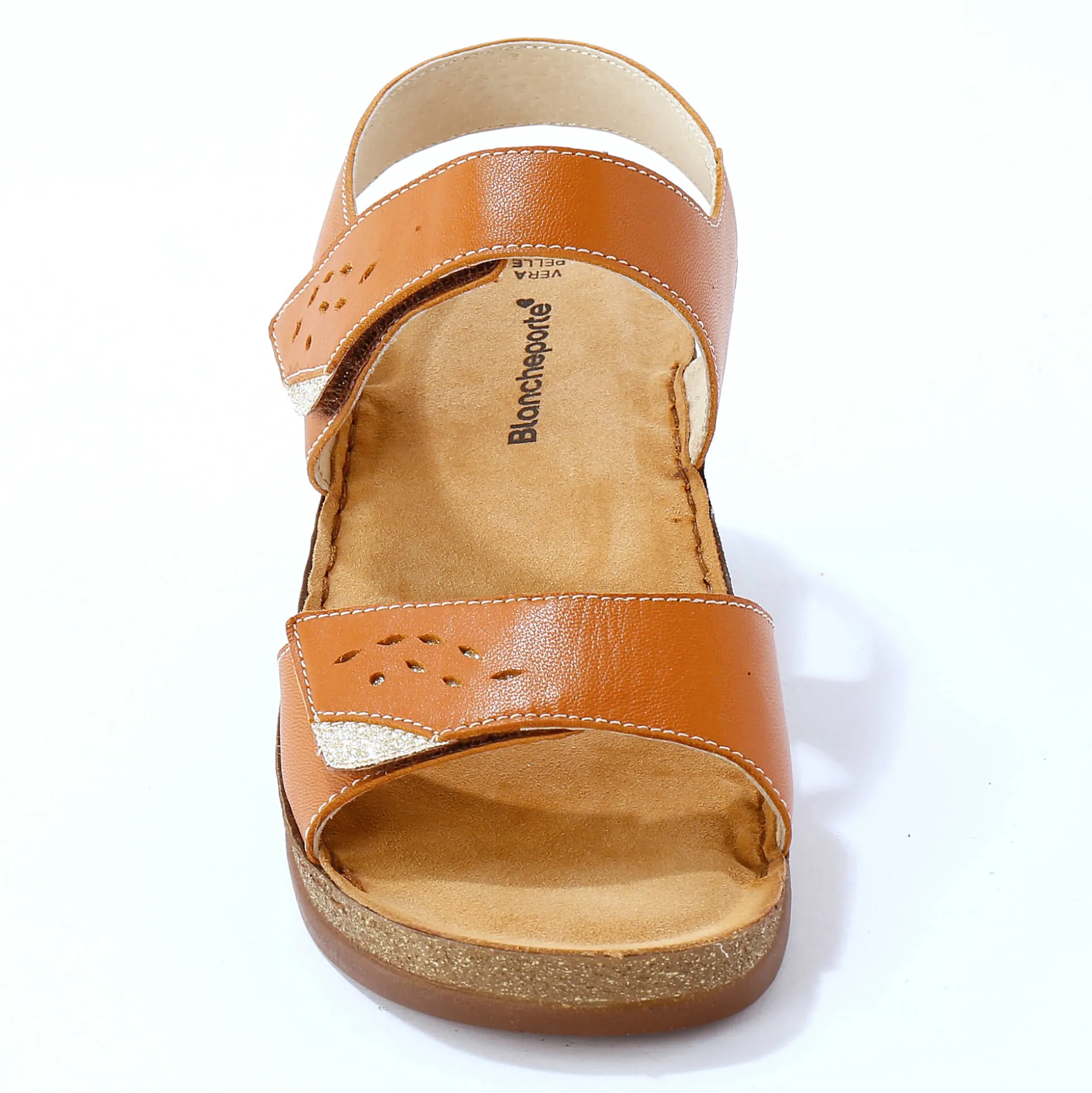 Leren sandalen met scratchsluiting, comfortbreedte