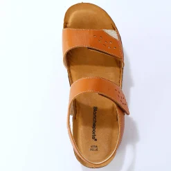 Leren sandalen met scratchsluiting, comfortbreedte