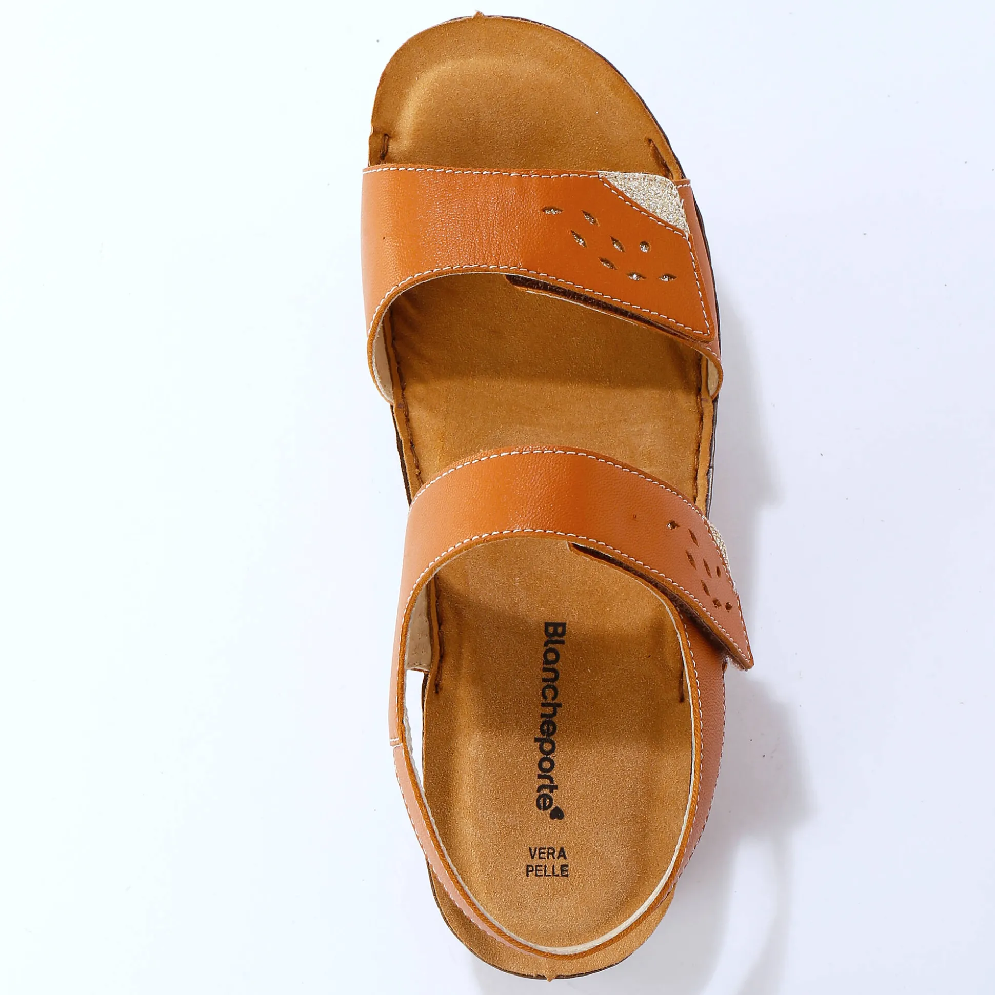 Leren sandalen met scratchsluiting, comfortbreedte