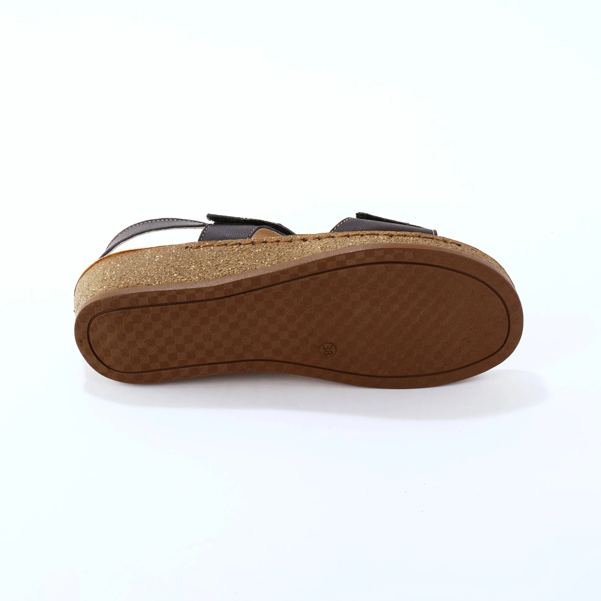 Leren sandalen met scratchsluiting, comfortbreedte