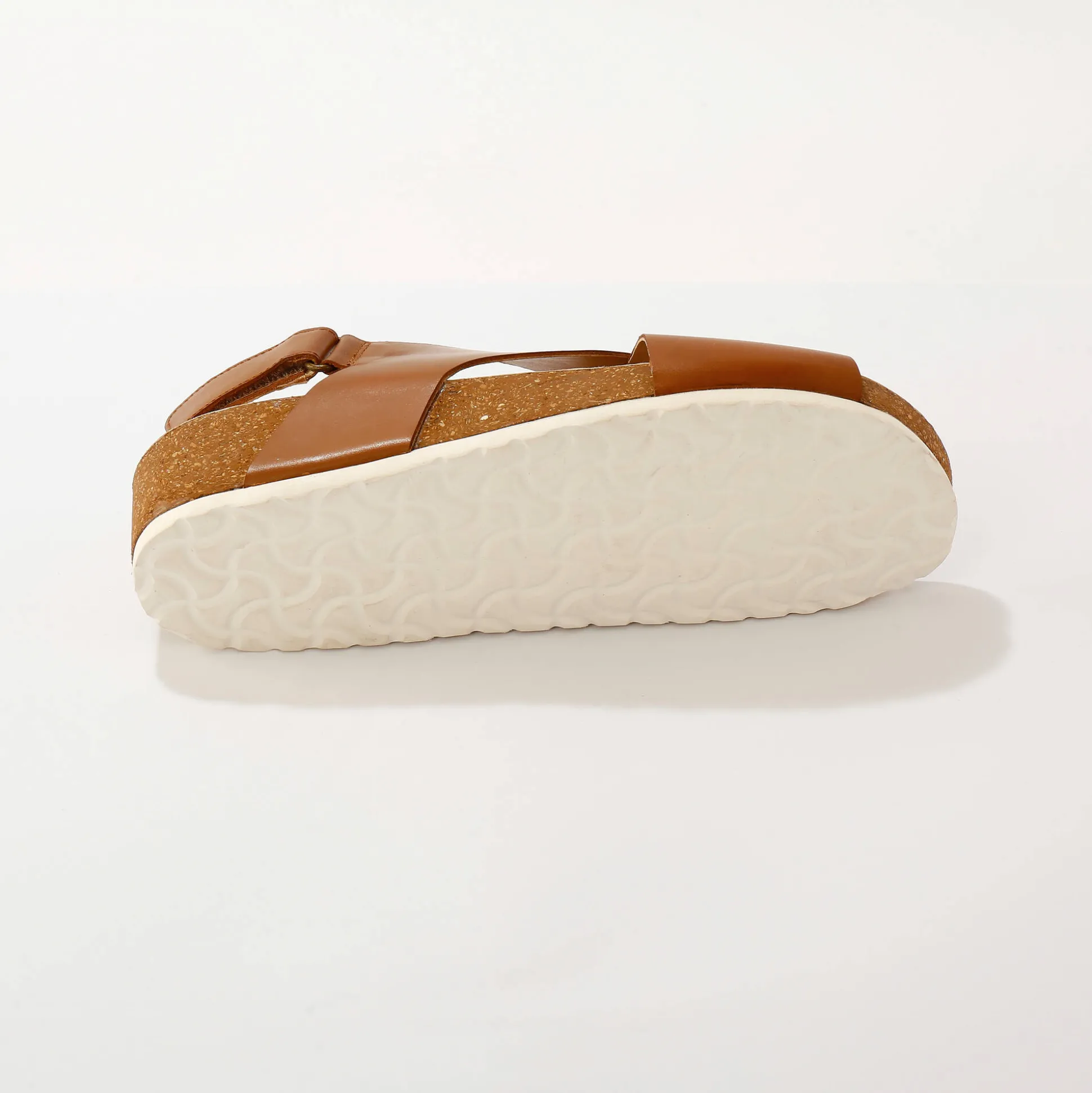 Leren sandalen met sleehak en riempjes