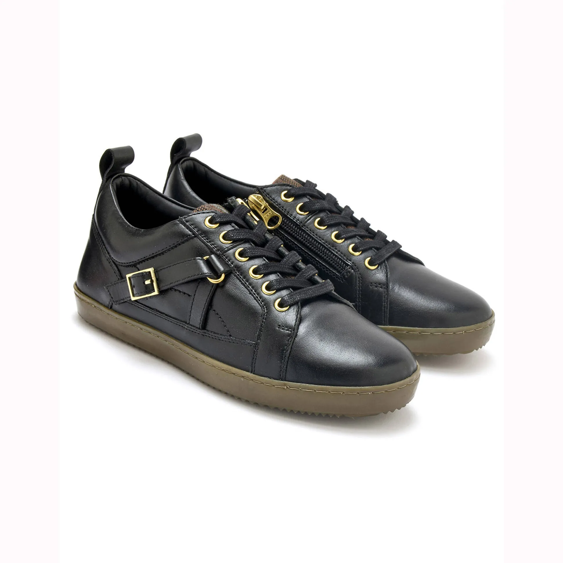 Leren sneakers in derbymodel, comfortabele breedte