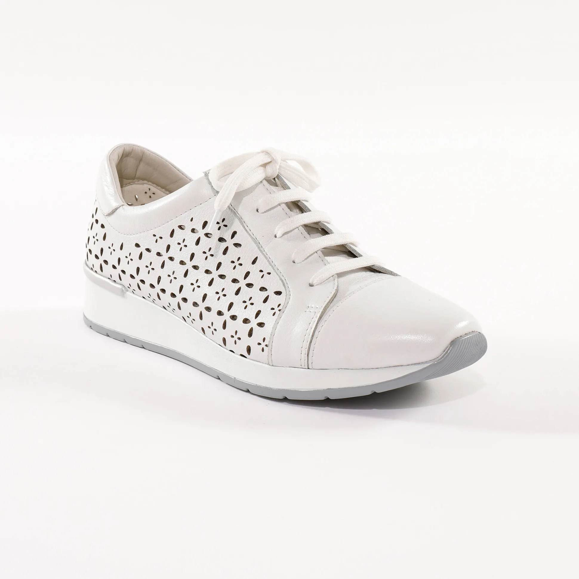 Leren sneakers met ajour