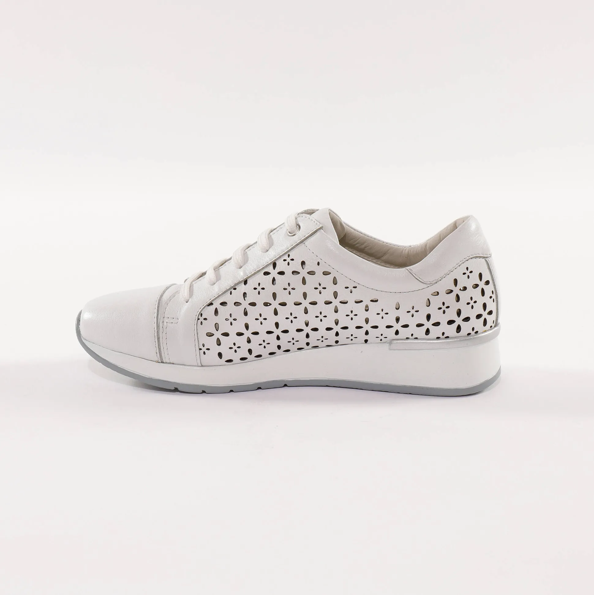 Leren sneakers met ajour